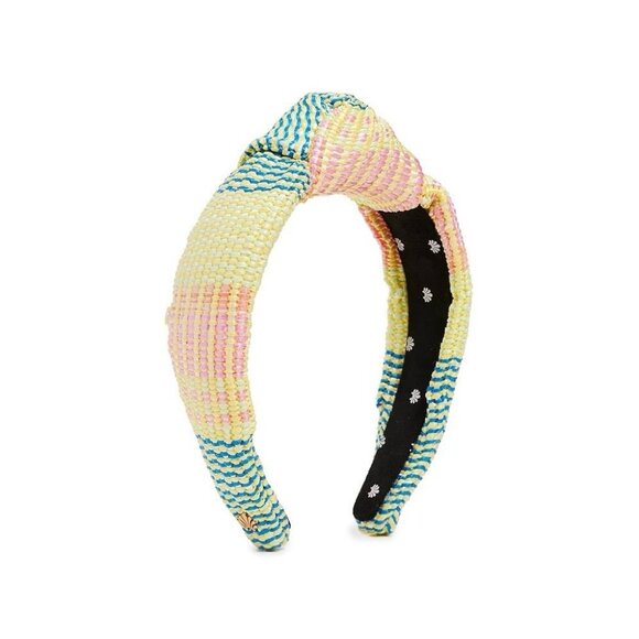 Lele Sadoughi Mixed Raffia Knotted Women’s Headband + Dust Bag -Multicolored - Picture 1 of 12